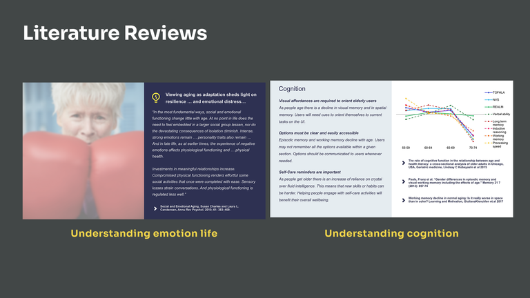 Screenshots of findings from reading academic journals