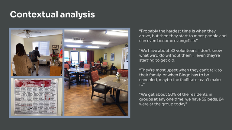 A collection of photos taken inside an assisted living facility